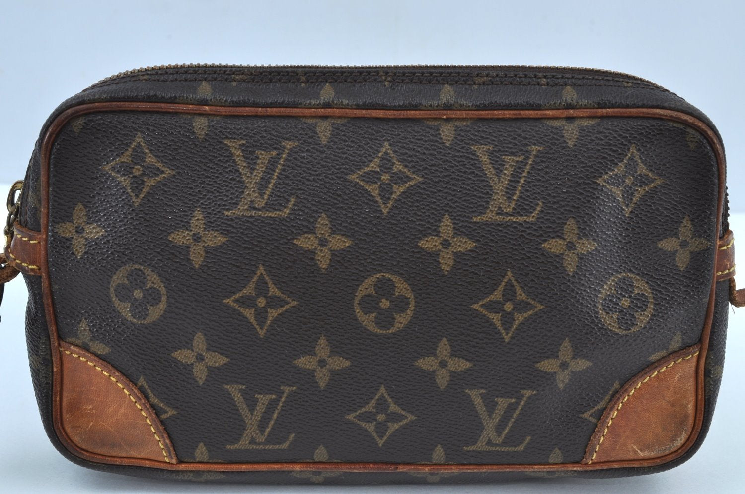 Auth Louis Vuitton Monogram Marly Dragonne PM Clutch Hand Bag Old Model LV K9222