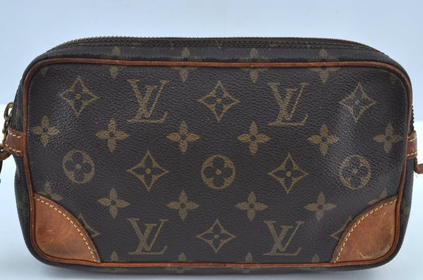 Auth Louis Vuitton Monogram Marly Dragonne PM Clutch Hand Bag Old Model LV K9222