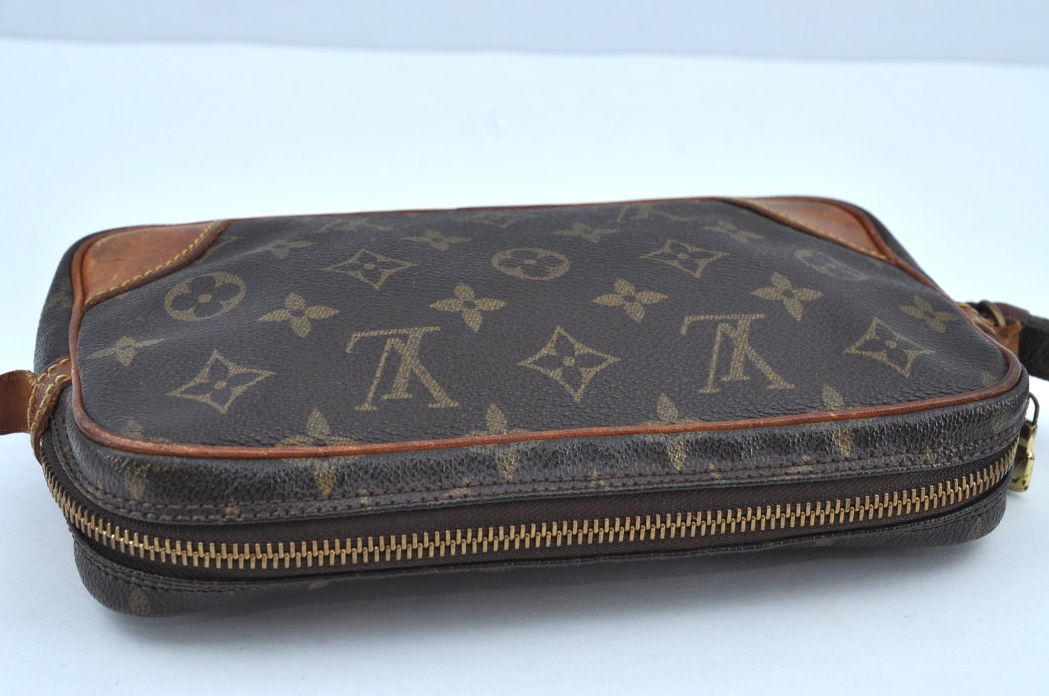 Auth Louis Vuitton Monogram Marly Dragonne PM Clutch Hand Bag Old Model LV K9222