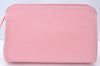 Authentic CHANEL Caviar Skin CC Logo Cosmetic Pouch Purse Pink Junk K9233