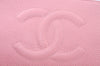 Authentic CHANEL Caviar Skin CC Logo Cosmetic Pouch Purse Pink Junk K9233