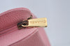 Authentic CHANEL Caviar Skin CC Logo Cosmetic Pouch Purse Pink Junk K9233