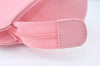 Authentic CHANEL Caviar Skin CC Logo Cosmetic Pouch Purse Pink Junk K9233