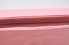 Authentic CHANEL Caviar Skin CC Logo Cosmetic Pouch Purse Pink Junk K9233