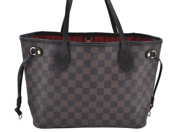 Authentic Louis Vuitton Damier Neverfull PM Shoulder Tote Bag N51109 LV K9238