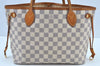 Authentic Louis Vuitton Damier Azur Neverfull PM Tote Bag N51110 LV K9239