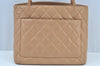 Authentic CHANEL Caviar Skin Medallion Shoulder Tote Bag Beige Junk K9243