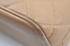 Authentic CHANEL Caviar Skin Medallion Shoulder Tote Bag Beige Junk K9243