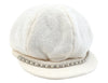 Authentic CHANEL Vintage Beret Hat Wool Size L 20.9" White CC Logo K9246