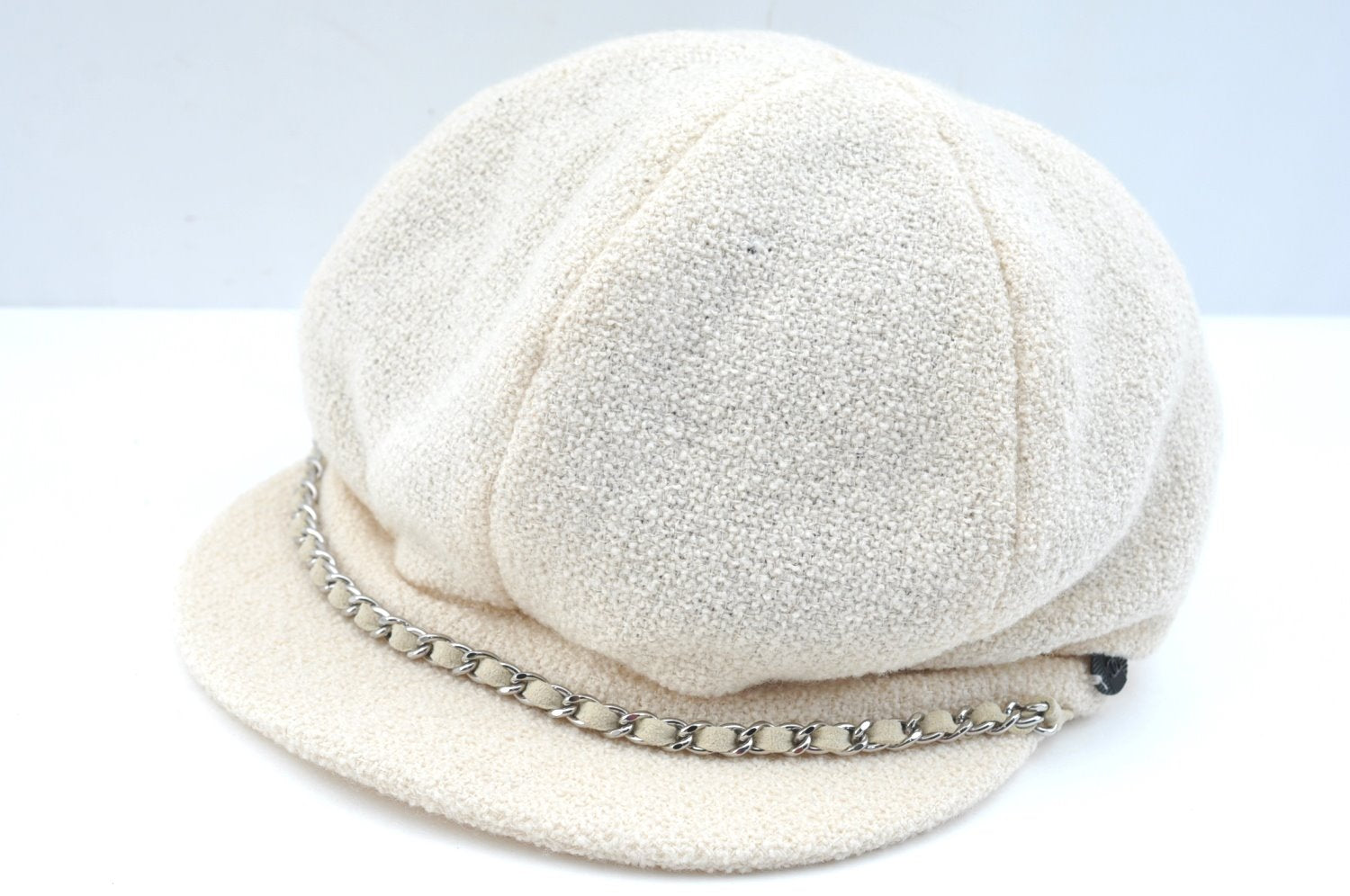 Authentic CHANEL Vintage Beret Hat Wool Size L 20.9