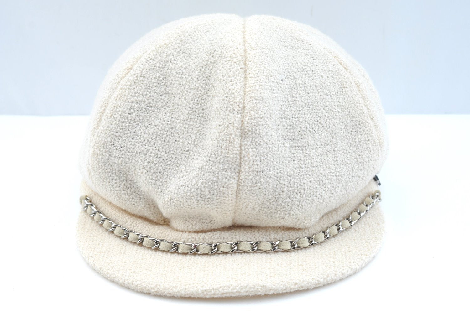 Authentic CHANEL Vintage Beret Hat Wool Size L 20.9