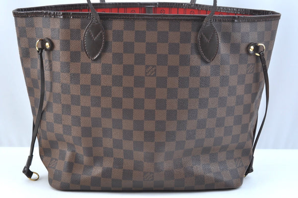 Authentic Louis Vuitton Damier Neverfull MM Shoulder Tote Bag N51105 LV K9249