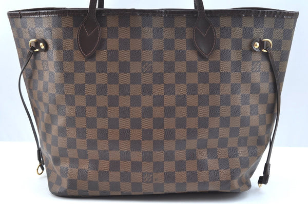 Authentic Louis Vuitton Damier Neverfull MM Shoulder Tote Bag N51105 LV K9254