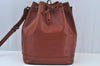 Authentic Louis Vuitton Epi Noe Shoulder Drawstring Bag Brown M44028 Junk K9259