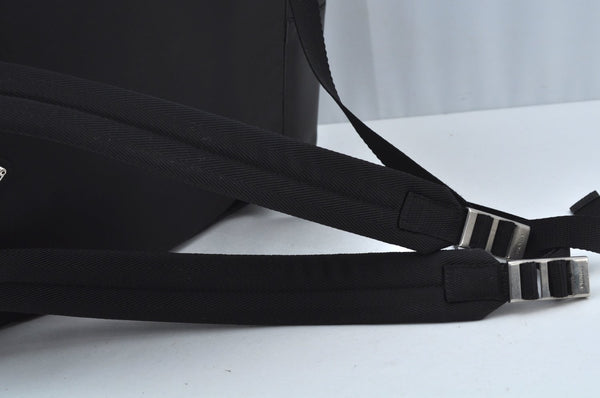 Authentic PRADA Vintage Nylon Tessuto Saffiano Leather Backpack Black K9273