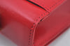 Authentic Gianni Versace Sunburst Leather Shoulder Hand Bag Purse Red K9274