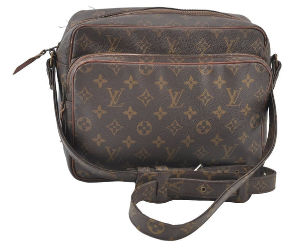 Authentic Louis Vuitton Monogram Nile Shoulder Cross Bag Old Model LV Junk K9292