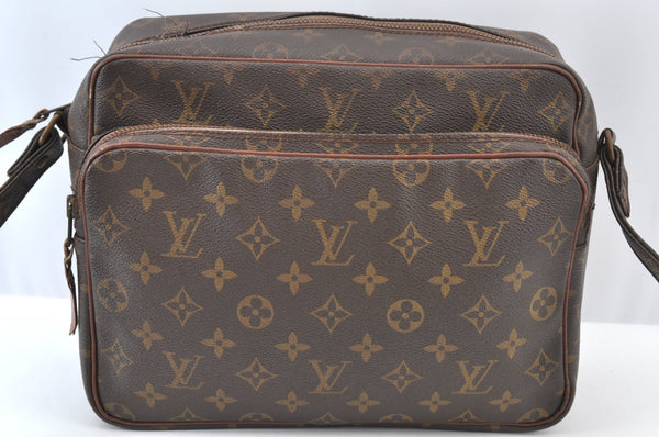 Authentic Louis Vuitton Monogram Nile Shoulder Cross Bag Old Model LV Junk K9292