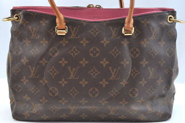 Authentic Louis Vuitton Monogram Pallas 2Way Shoulder Hand Bag M50067 Pink K9293