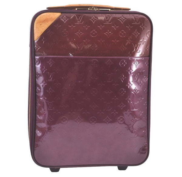 Authentic Louis Vuitton Monogram Vernis Pegase 45 Suitcase M91419 Purple K9295