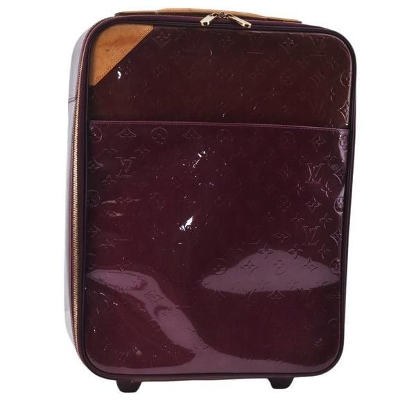 Authentic Louis Vuitton Monogram Vernis Pegase 45 Suitcase M91419 Purple K9295