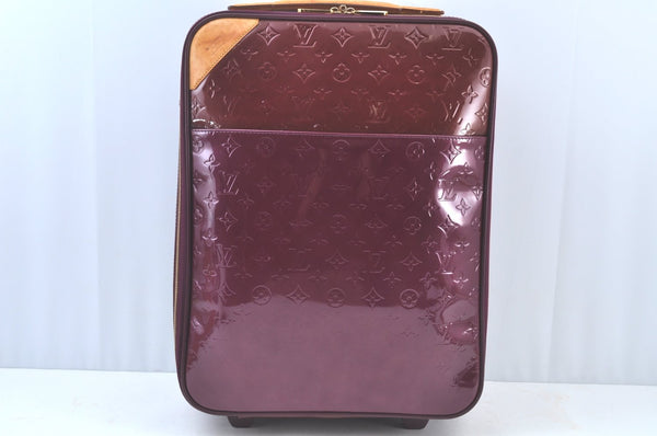 Authentic Louis Vuitton Monogram Vernis Pegase 45 Suitcase M91419 Purple K9295