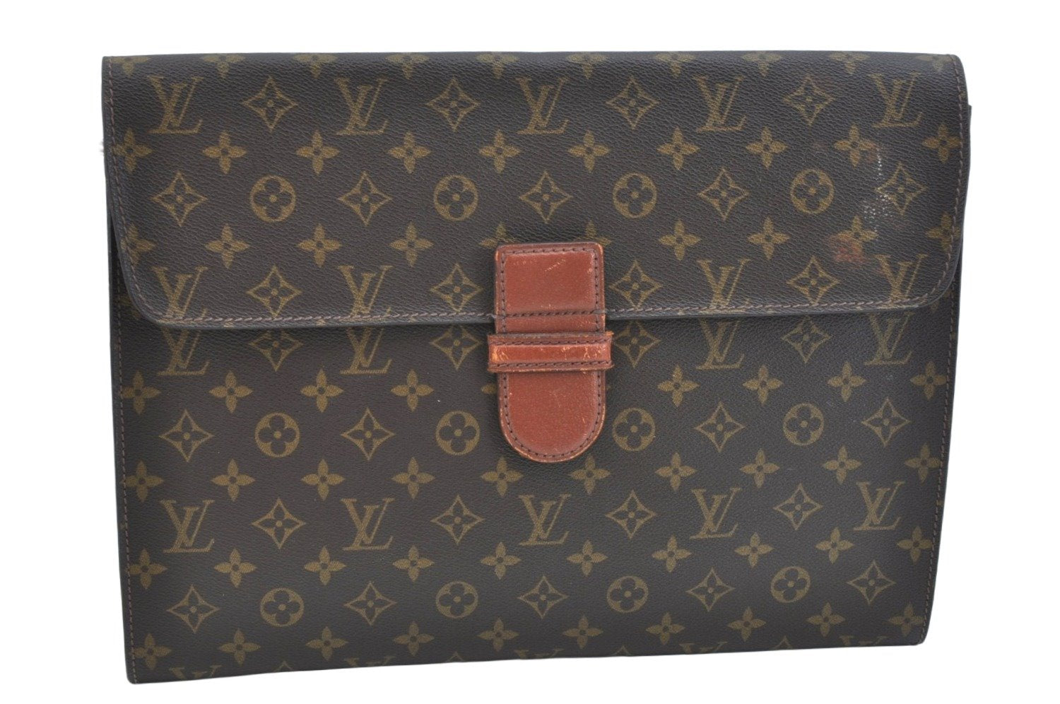 Authentic Louis Vuitton Monogram Poche Ministre Document Case M53445 LV K9297