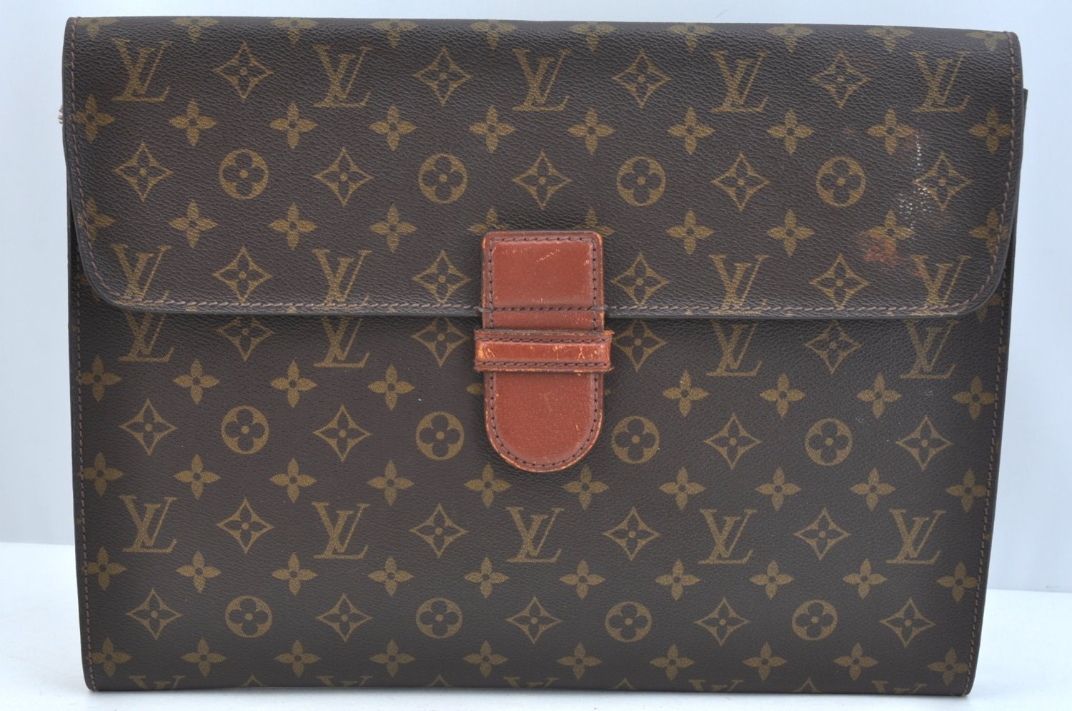 Authentic Louis Vuitton Monogram Poche Ministre Document Case M53445 LV K9297