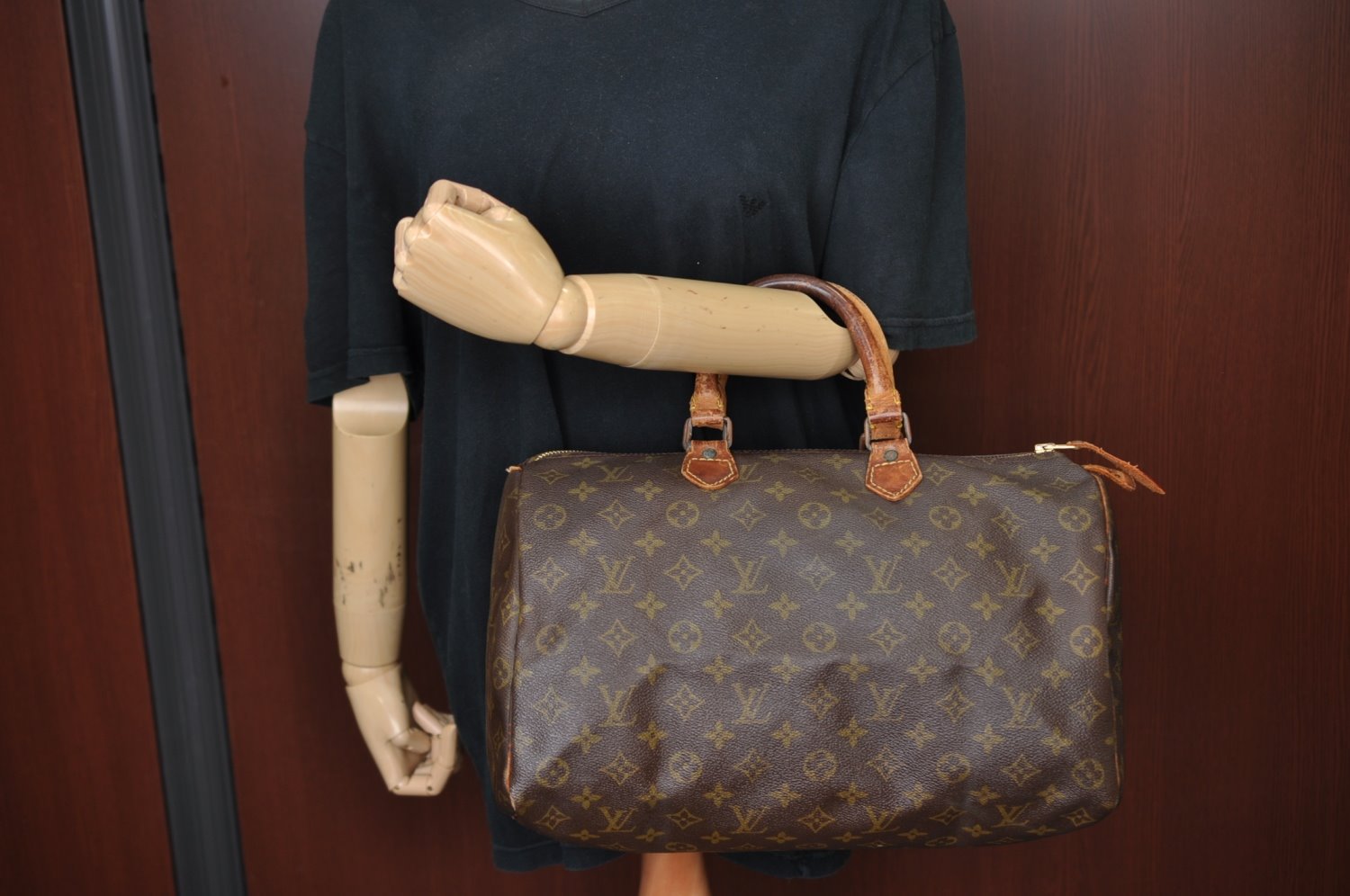 Authentic Louis Vuitton Monogram Speedy 35 Hand Boston Bag Old Model LV K9310