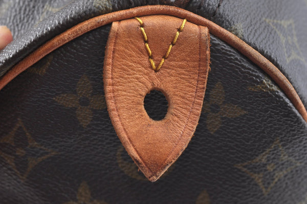 Authentic Louis Vuitton Monogram Speedy 35 Hand Boston Bag M41524 LV K9314