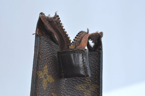 Auth Louis Vuitton Monogram Poche Toilette Cosmetics Pouch Old Model Junk K9320