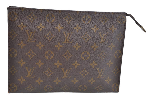 Auth Louis Vuitton Monogram Poche Toilette 26 Cosmetics Pouch Old Model LV K9325