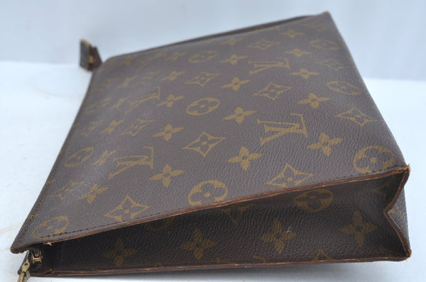 Auth Louis Vuitton Monogram Poche Toilette 26 Cosmetics Pouch Old Model LV K9325