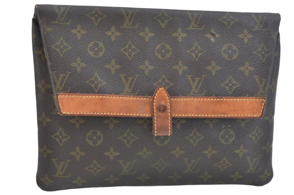 Auth Louis Vuitton Monogram Pochette Pliante Clutch Hand Bag Old Model LV K9327