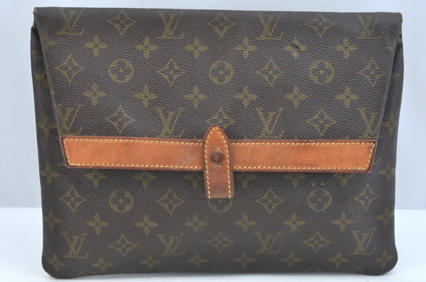 Auth Louis Vuitton Monogram Pochette Pliante Clutch Hand Bag Old Model LV K9327