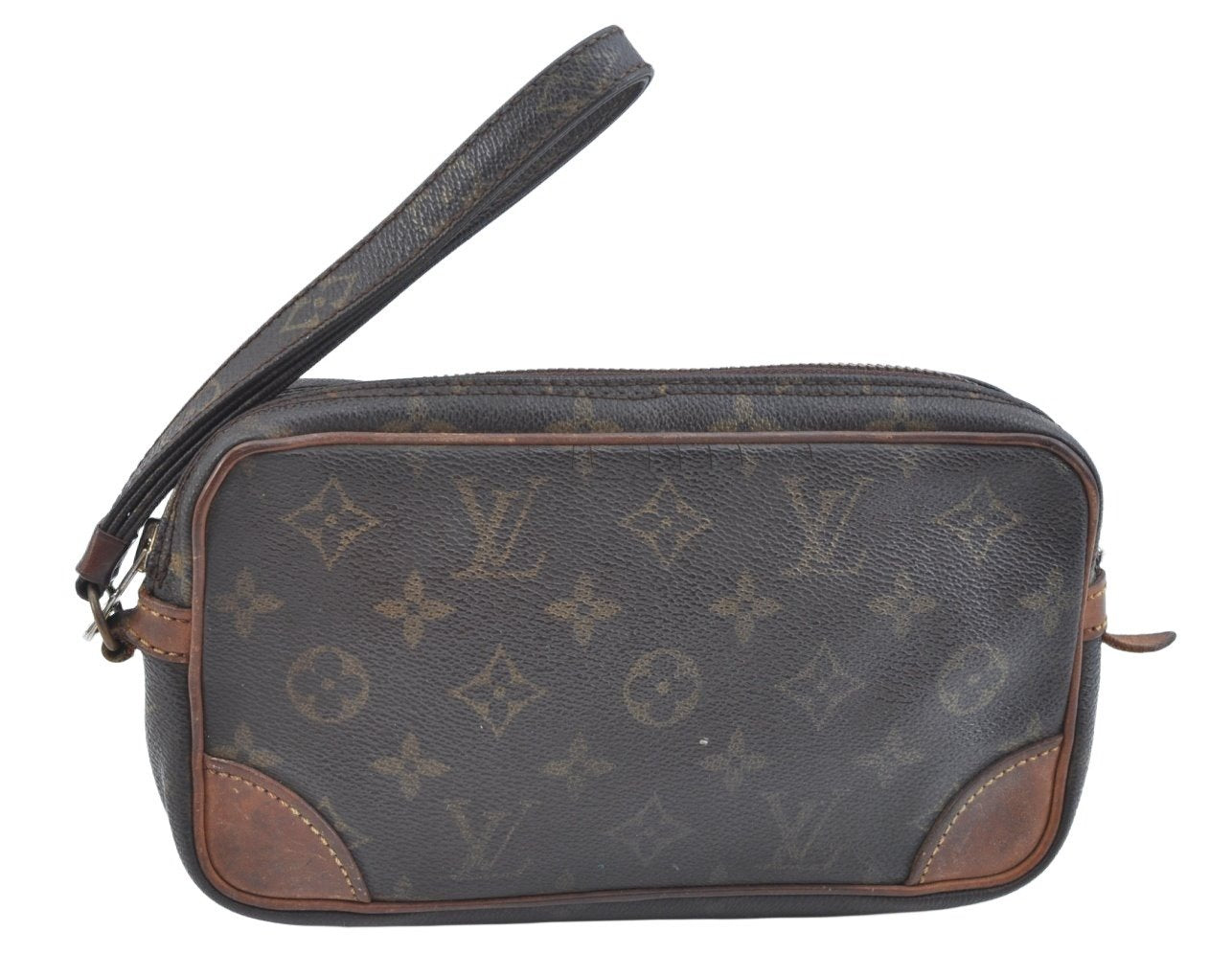 Auth Louis Vuitton Monogram Marly Dragonne PM Clutch Hand Bag Old Model LV K9334