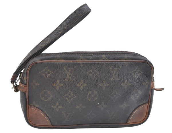 Auth Louis Vuitton Monogram Marly Dragonne PM Clutch Hand Bag Old Model LV K9334