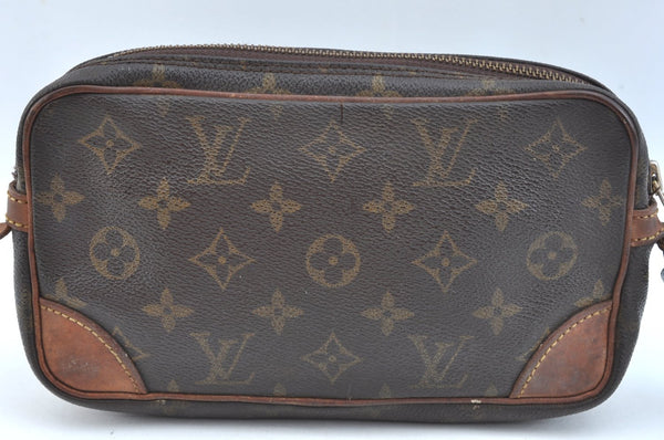 Auth Louis Vuitton Monogram Marly Dragonne PM Clutch Hand Bag Old Model LV K9334