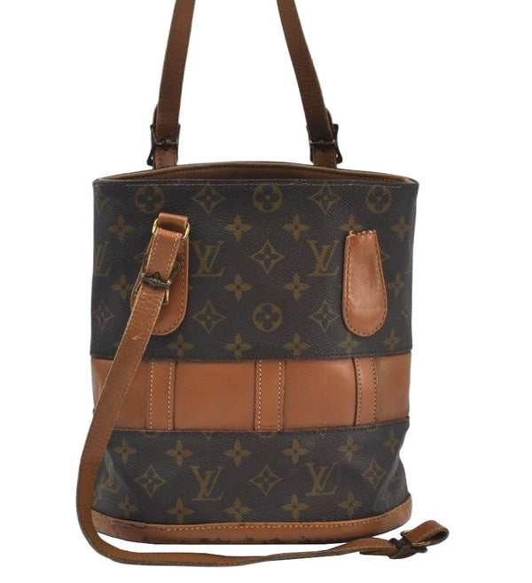 Auth Louis Vuitton Monogram Bucket PM Shoulder Tote Bag USA Model LV Junk K9335