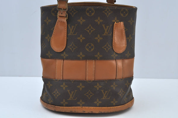 Auth Louis Vuitton Monogram Bucket PM Shoulder Tote Bag USA Model LV Junk K9335