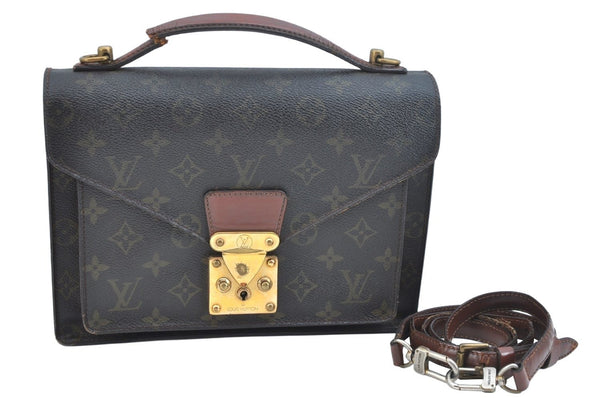 Authentic Louis Vuitton Monogram Monceau 2Way Shoulder Hand Bag M51187 LV K9342