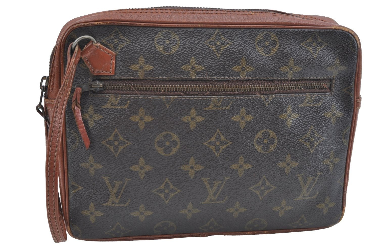 Auth Louis Vuitton Monogram Pochette Sport Clutch Hand Bag Old Model Junk K9344