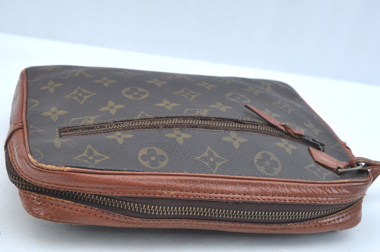 Auth Louis Vuitton Monogram Pochette Sport Clutch Hand Bag Old Model Junk K9344