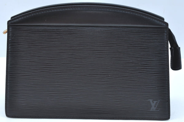 Authentic Louis Vuitton Epi Trousse Crete Clutch Bag Black LV K9350