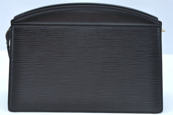 Authentic Louis Vuitton Epi Trousse Crete Clutch Bag Black LV K9350