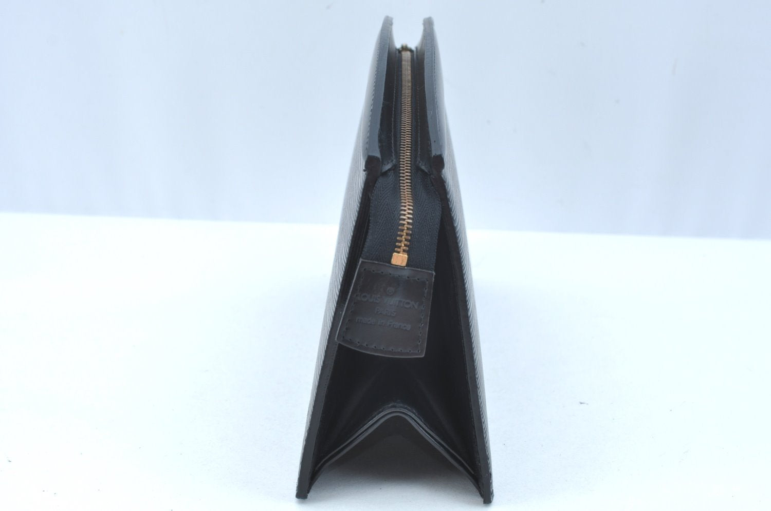 Authentic Louis Vuitton Epi Trousse Crete Clutch Bag Black LV K9350