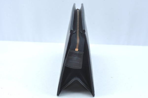 Authentic Louis Vuitton Epi Trousse Crete Clutch Bag Black LV K9350