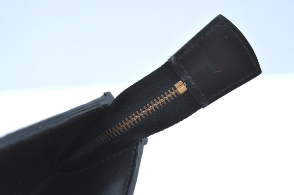 Authentic Louis Vuitton Epi Trousse Crete Clutch Bag Black LV K9350