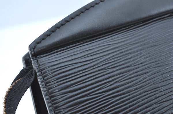 Authentic Louis Vuitton Epi Trousse Crete Clutch Bag Black LV K9350