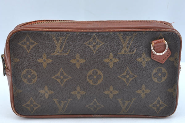 Auth Louis Vuitton Monogram Pochette Sport PM Clutch Hand Bag Old Model LV K9363